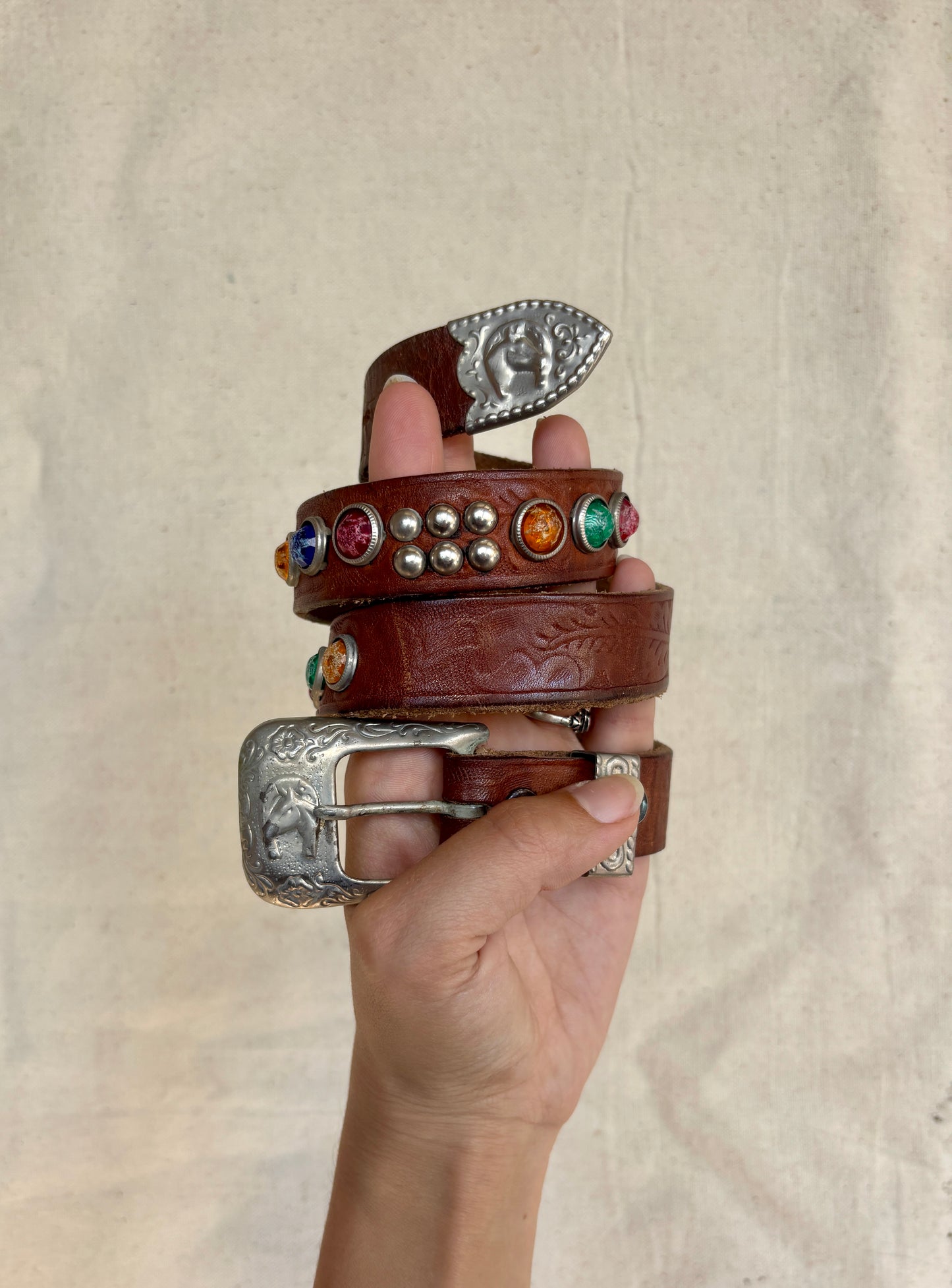 1950s/60s studded & jeweled western belt