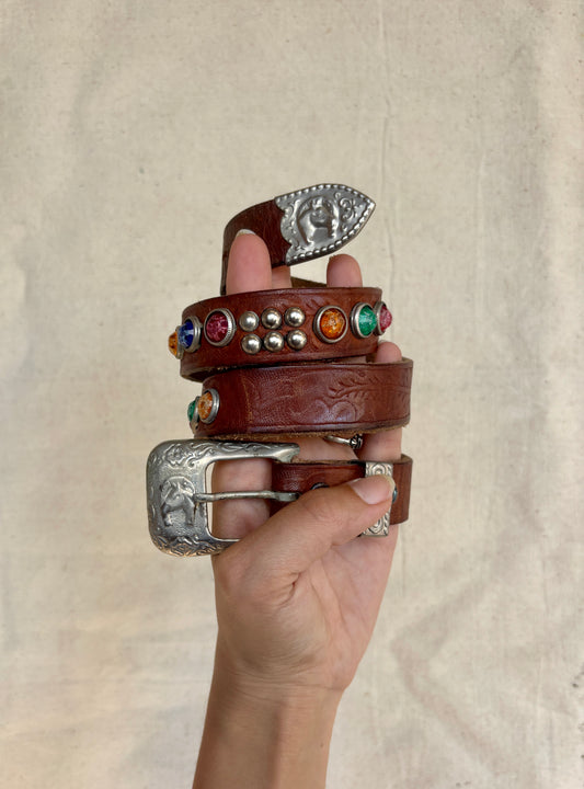 1950s/60s studded & jeweled western belt