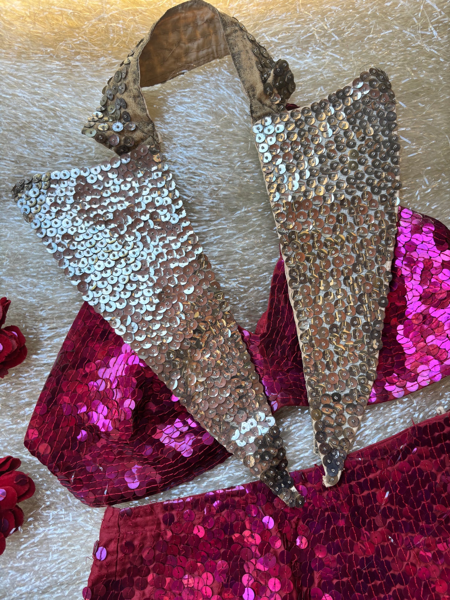 1930s sequined 7-piece showgirl ensemble