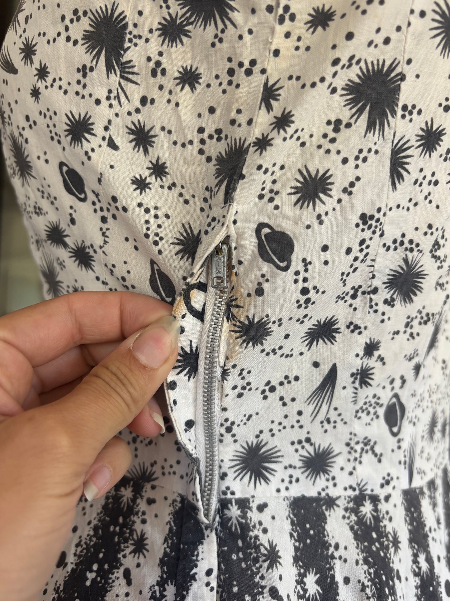 1950s astrological novelty print cotton sundress