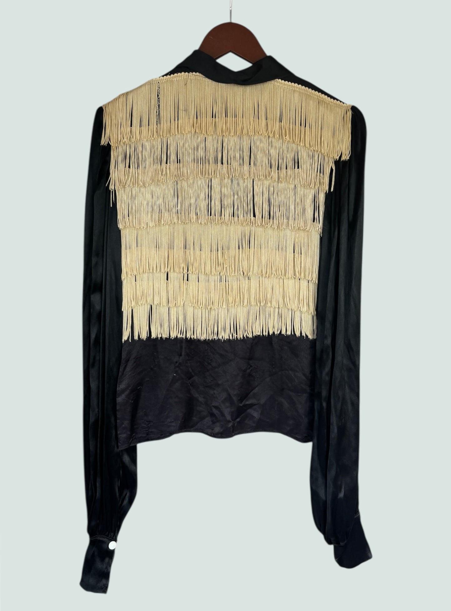 1940s satin fringe western shirt