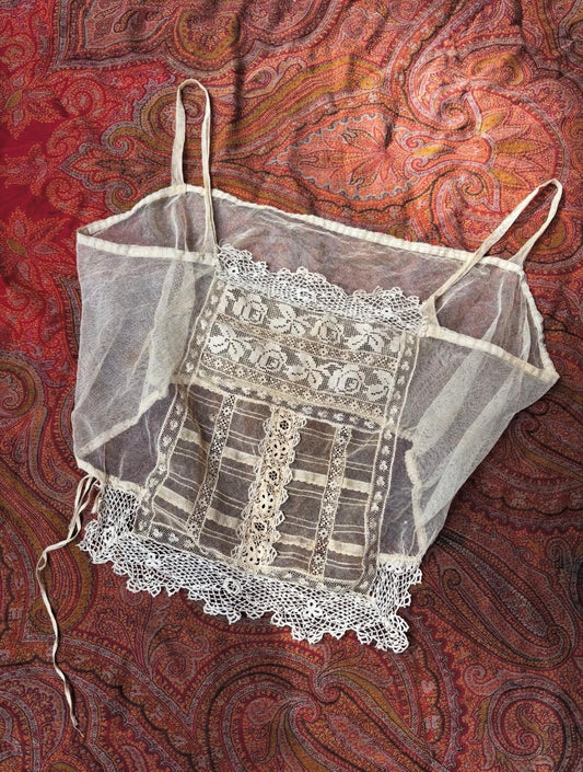 Edwardian net blouse with Irish crochet