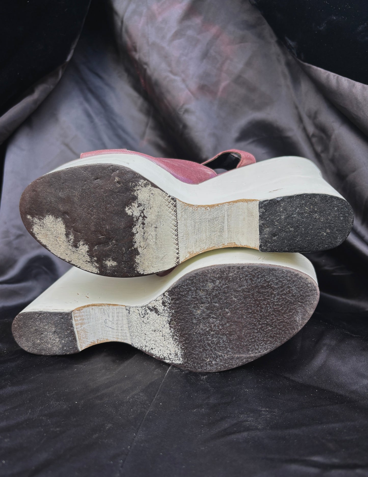 1970s Wonder Wedge by Bonnie Smith hand painted platforms