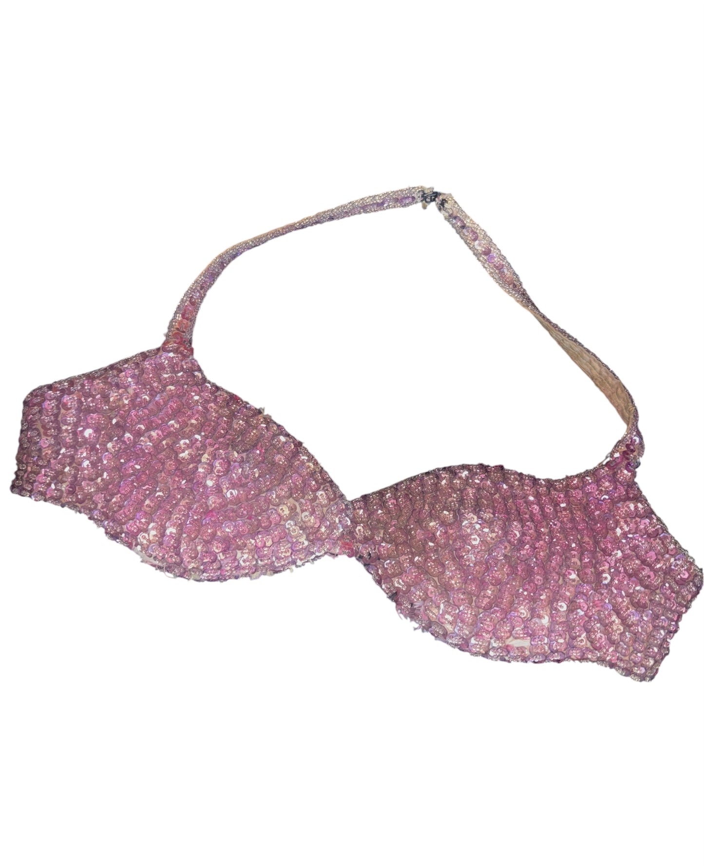 1930s handmade sequined & beaded showgirl bra