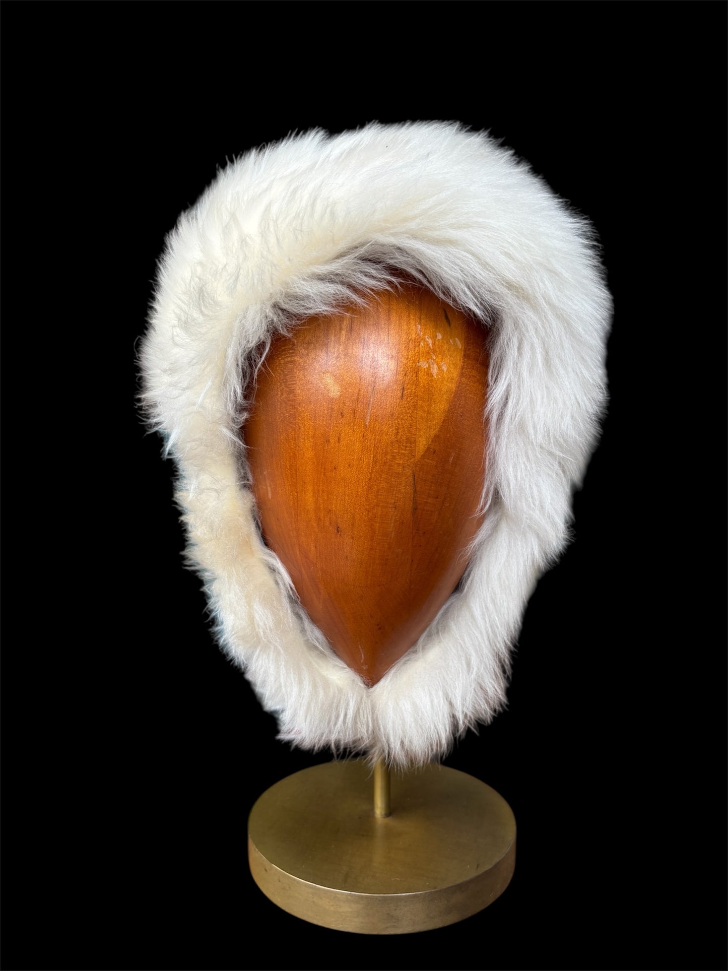 1960s white fox fur bonnet