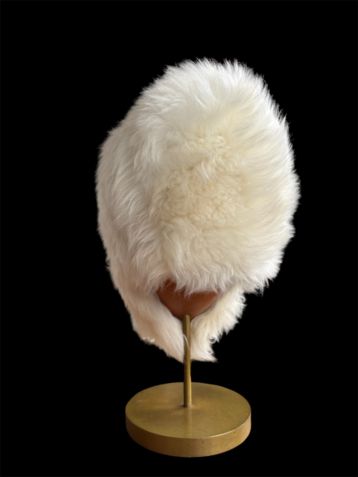 1960s white fox fur bonnet