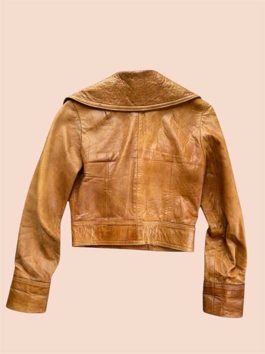 1970s cropped leather jacket