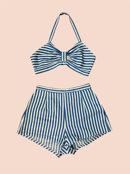 1940s striped playsuit MOP daisy buttons