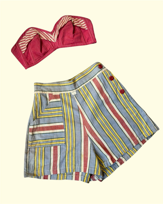 1940s Deadstock Striped Shorts