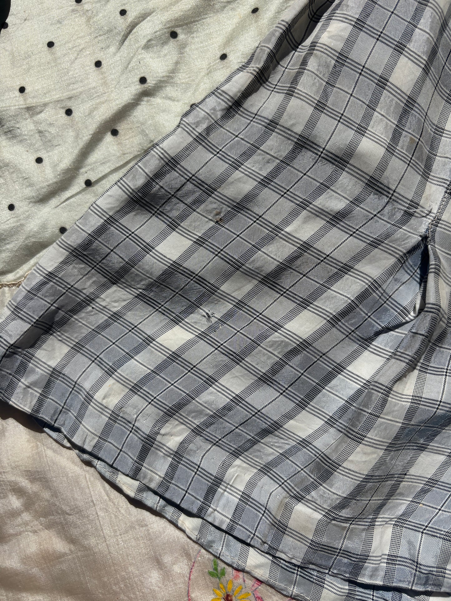 1940s rayon plaid 2 pc playsuit