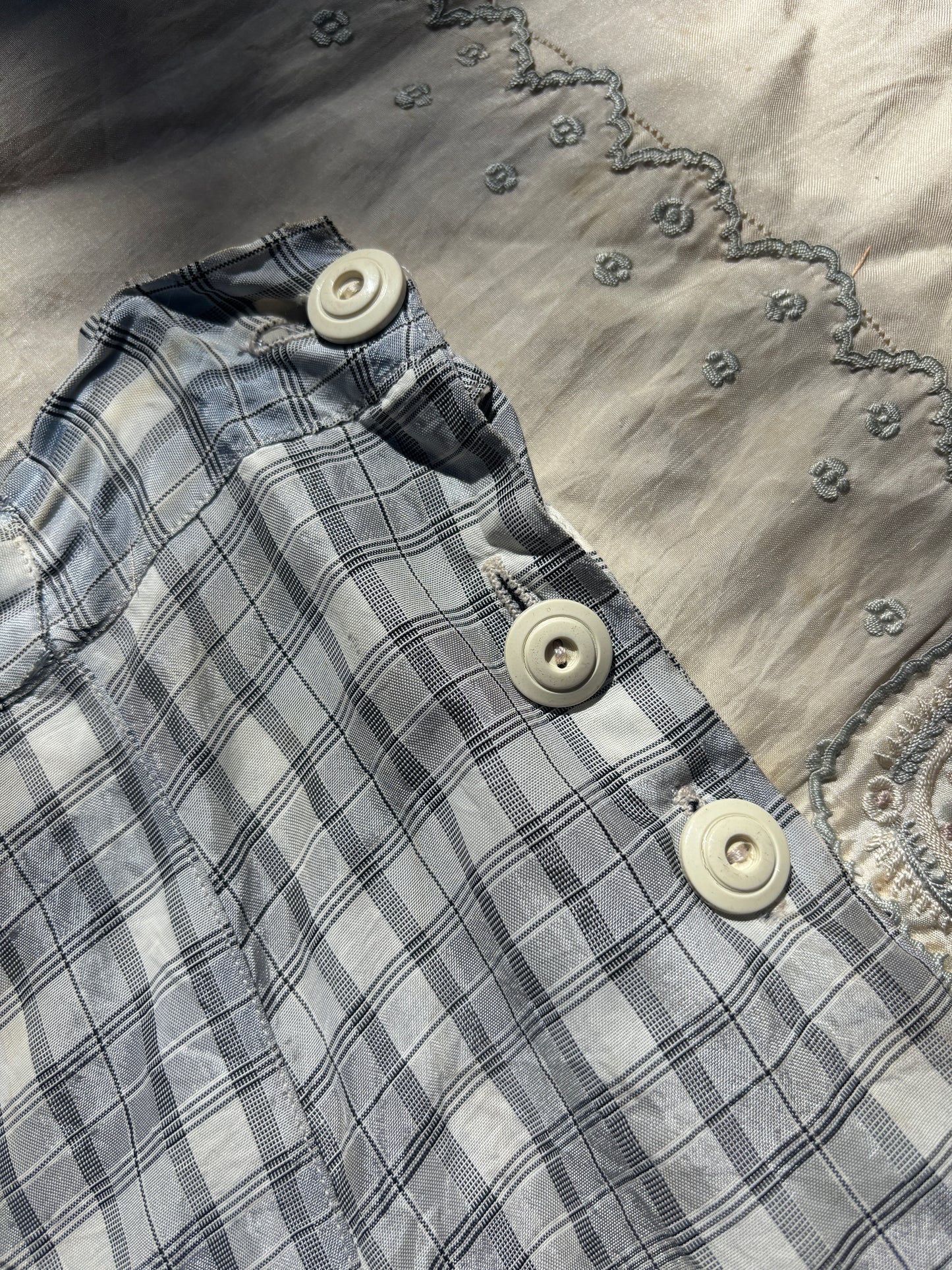 1940s rayon plaid 2 pc playsuit