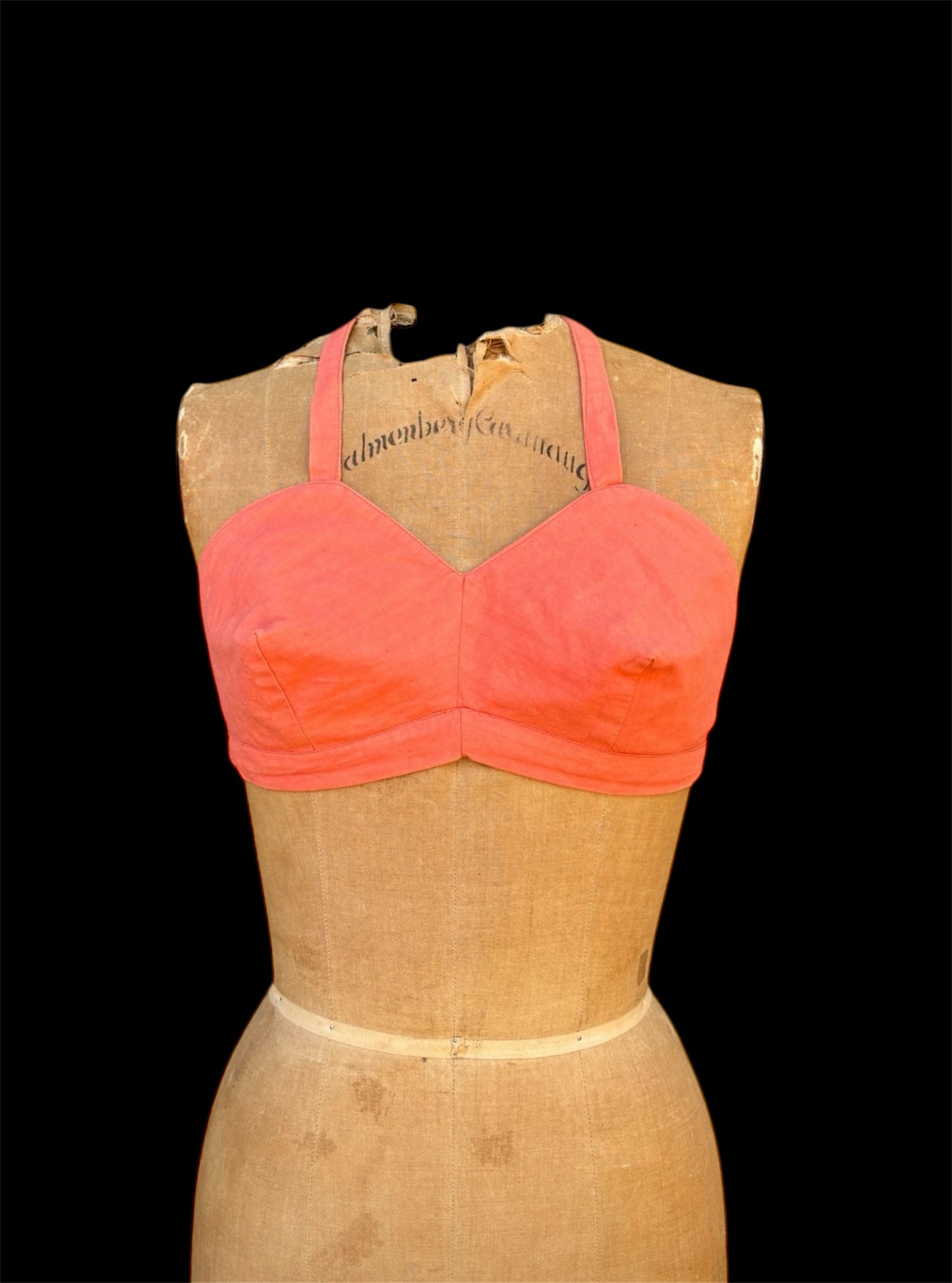 1940s orange cotton sun top