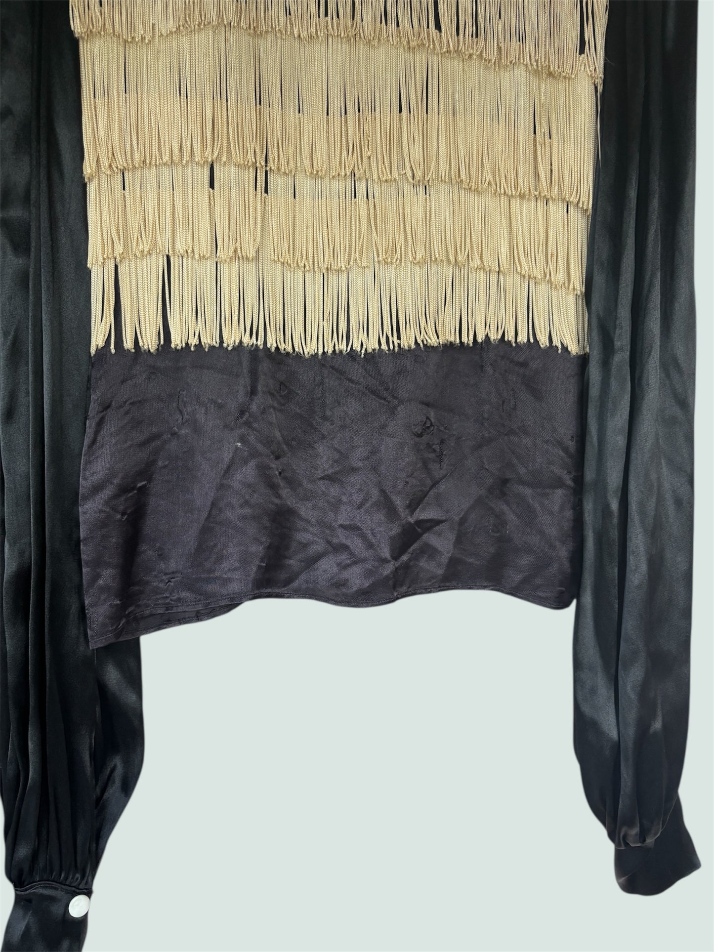 1940s satin fringe western shirt