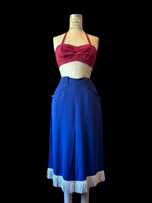 1950s western gabardine culottes/split skirt