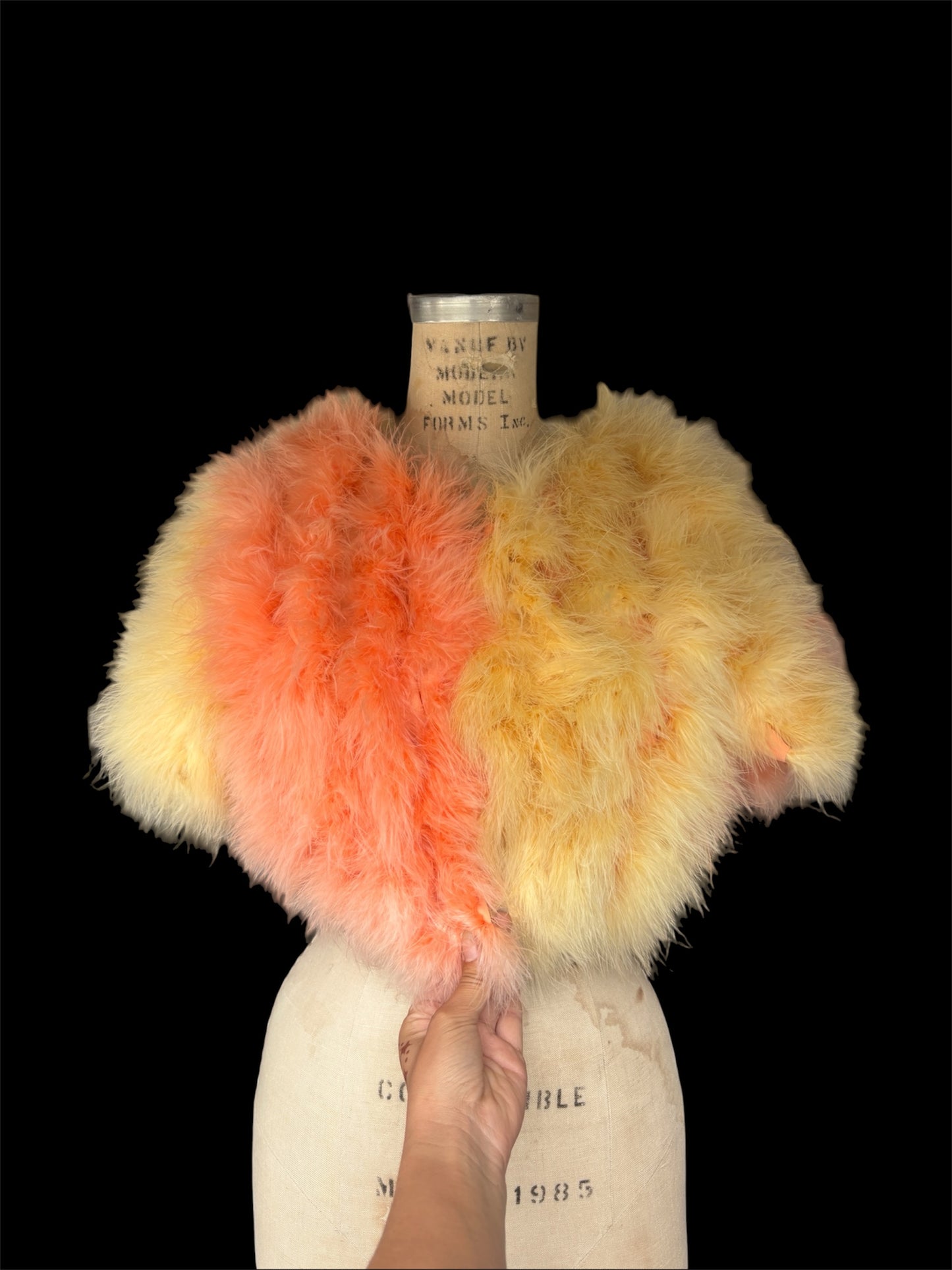 1960s sherbet marabou feather bolero