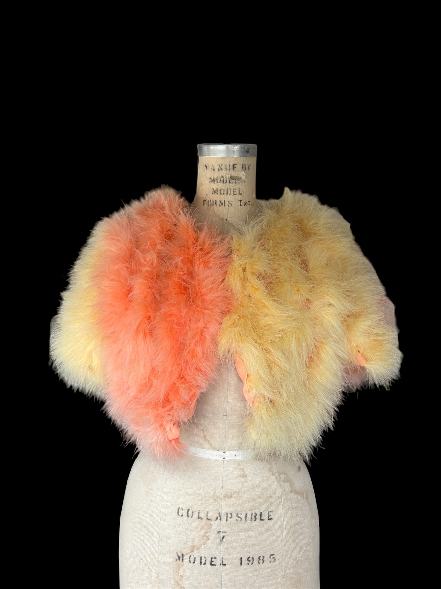 1960s sherbet marabou feather bolero